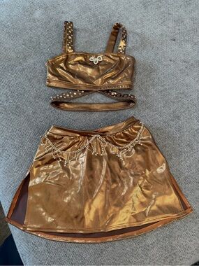 Weissman Shimmering Gold Dance Two-Piece Costume